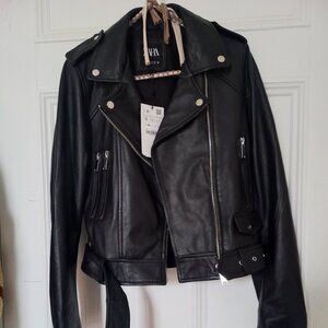 Genuine sheep leather biker jacket from Zara